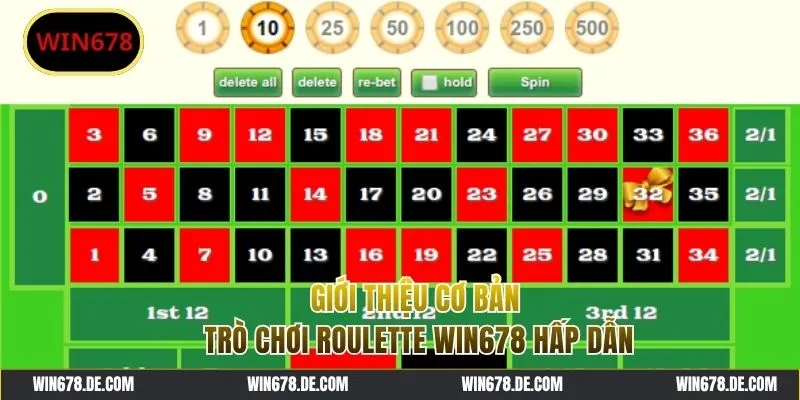 Giới thiệu cơ bản trò chơi Roulette WIN678 thú vị